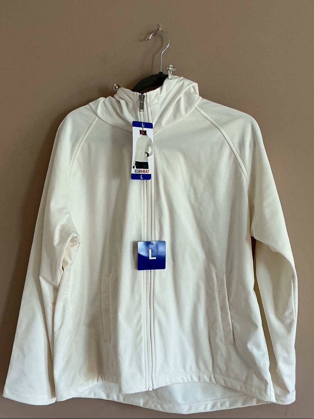 NWT 32 Degrees Women's Ivory Full-Zip Hooded Jacket